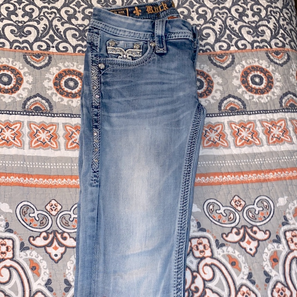 Size 24 Rock revival jeans , good condition no stains .